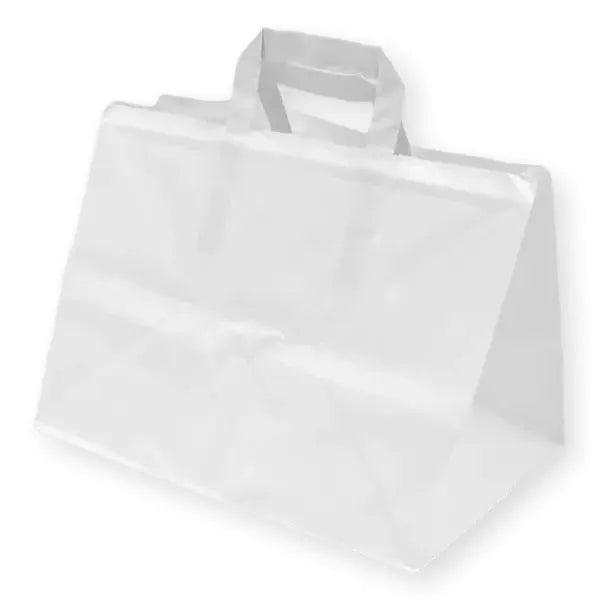 Papier-Tragetaschen, Kraftpapier, Innenhenkel, 32+22x25cm, 70g/m², weiß