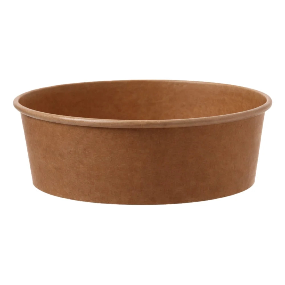 Einweg Salatschalen To Go "PE", Pappe, rund, braun