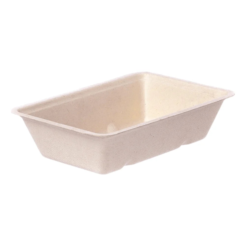 Snackschalen ToGo, Bagasse, ungeteilt, natur - A9 | 144x97x35mm