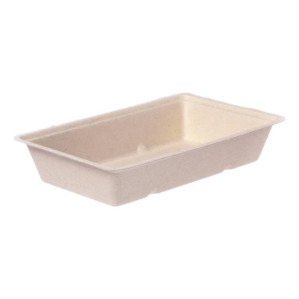 Snackschalen ToGo, Bagasse, ungeteilt, natur - A14 | 190x117x36mm
