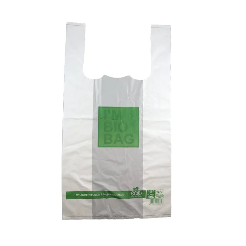 Hemdchen-Tragetaschen „Bio Bag“, PLA, 25+12x45cm, 14my, geblockt