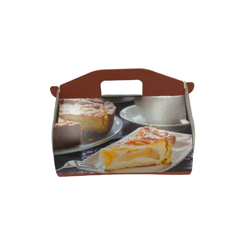 Kuchen-Tragebox m. Griff (für 18x26cm Pappteller), Papier, 265x190x130mm, braun - Better-Pack UG