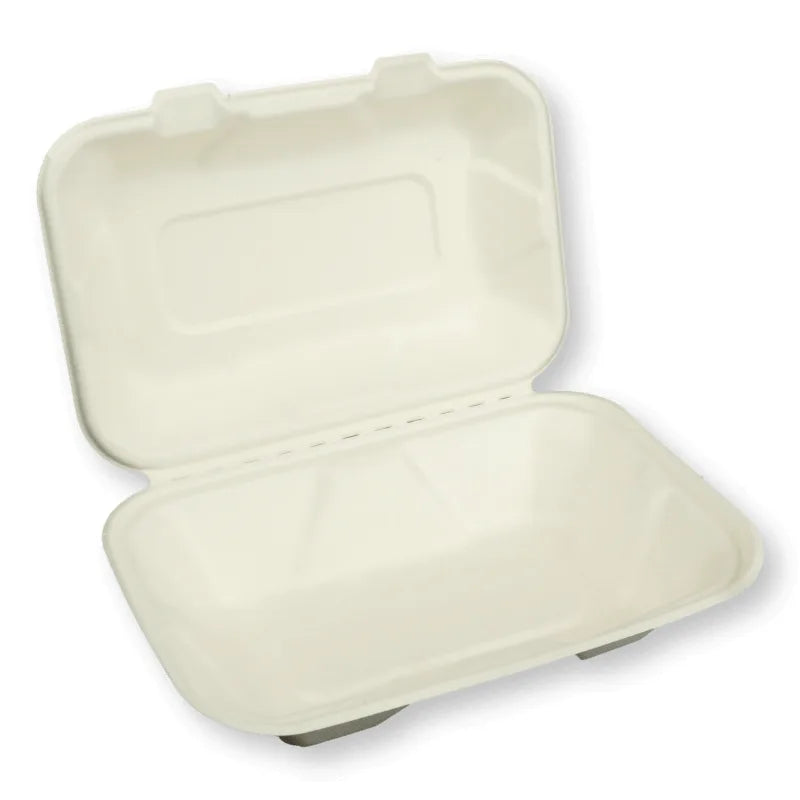 Lunchboxen "HP2/IP9", Bagasse, ungeteilt, 190x162x72mm, natur