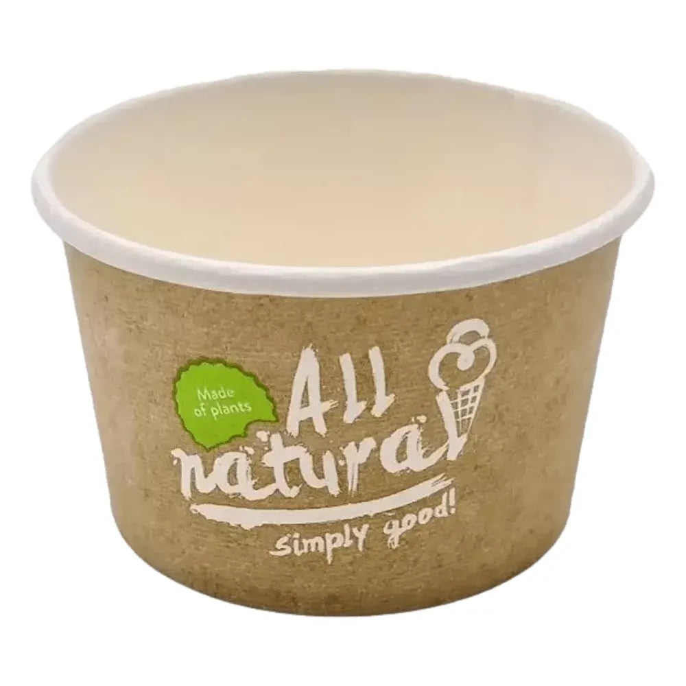 Eisbecher To Go "All natural", Pappe, braun