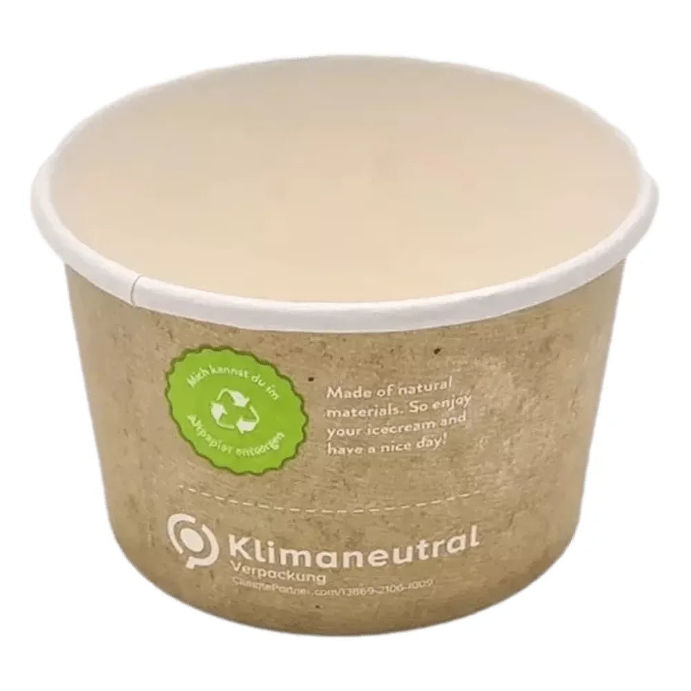 Eisbecher To Go "All natural", Pappe, braun