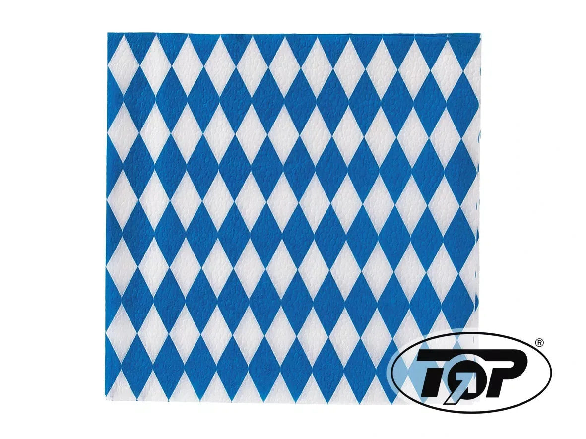 Servietten "Oktoberfest", 33x33cm, 1/4 Falz, 1-lagig, blau/weiß - Better-Pack UG