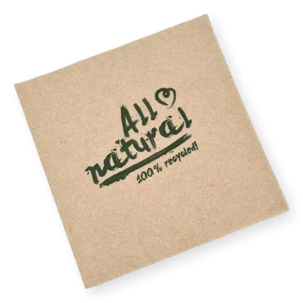 Tissue-Servietten "All natural", 2-lagig, 1/4 Falz, naturbraun