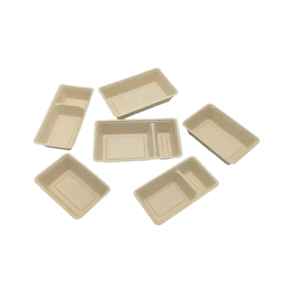 Snackschalen ToGo, Bagasse, 2-geteilt, natur