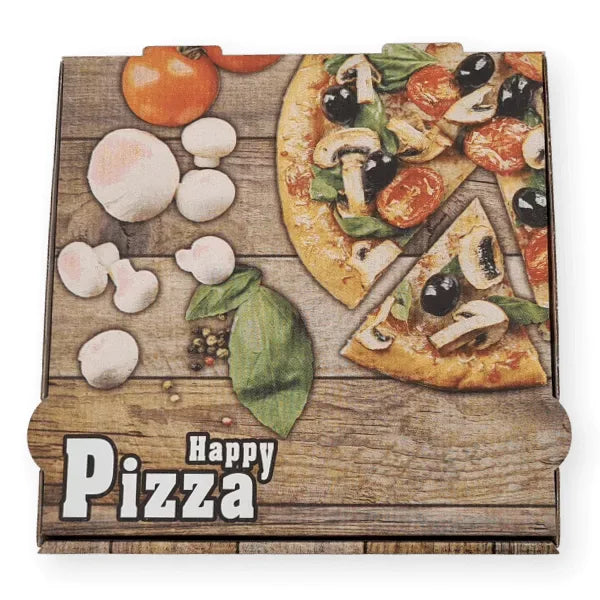 Pizzakartons "Happy Pizza", NYC, Neutraldruck, braun