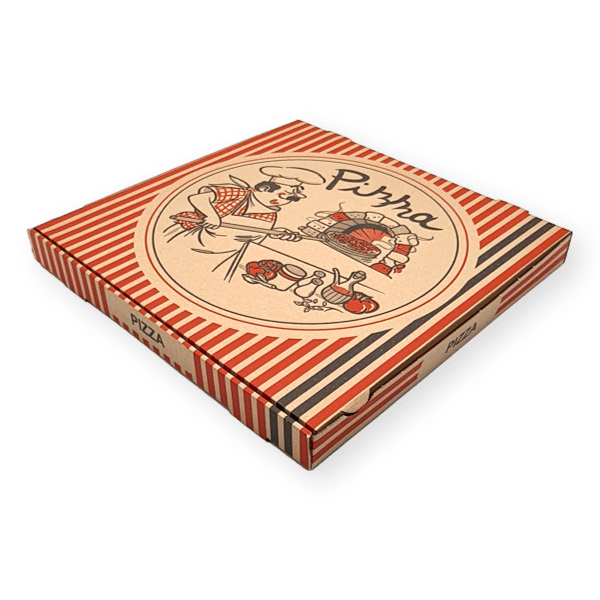 Pizzakarton "NYC" mit Neutraldruck in braun